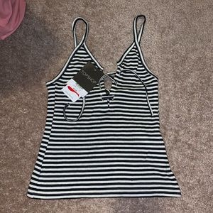 New Cross front stripped black and white tank